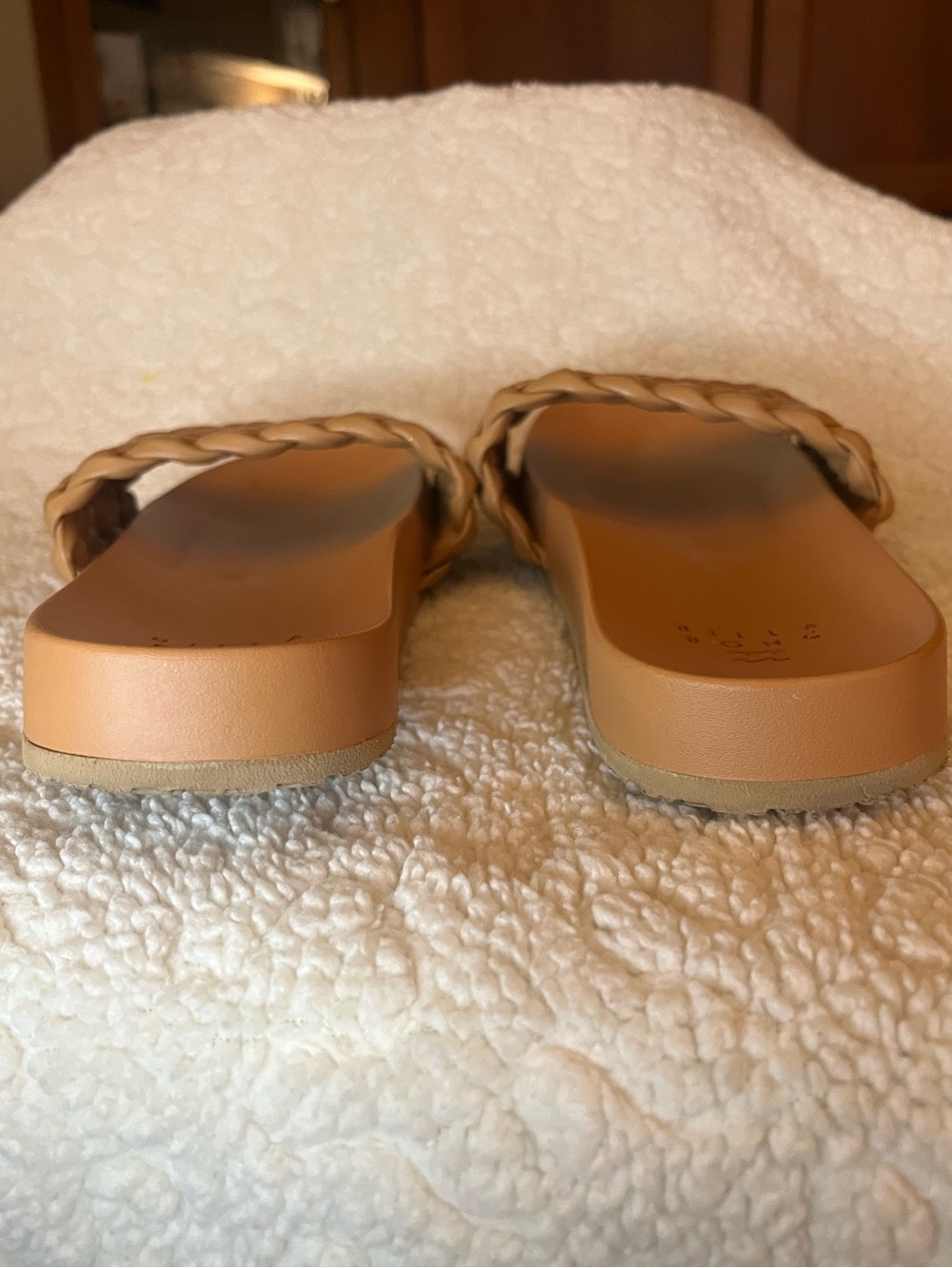 Billabong Tan Woven Slide Sandals Women’s Size 8 Braided Strap Flats - Picture 8 of 8